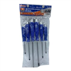 Juego de destornillador de golpe 6 piezas