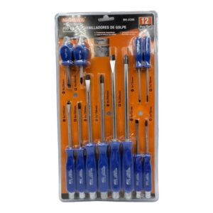 Juego de destornillador golpe 12 piezas