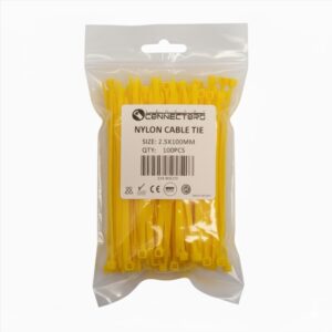 Amarra Plastica Amarilla 100x2.5mm Bolsa 100 Unidades