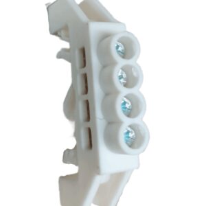 Barra Conexión Bronce Aislado 4P Riel Din - Blanco