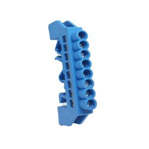 Barra Conexión Bronce Aislado 8P AZUL Riel Din