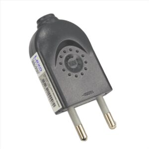 Enchufe Domiciliario Macho Volante 2P 10A Negro LEXO ENCHUFE