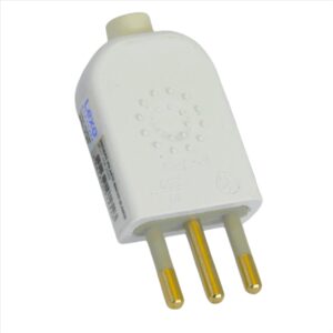 Enchufe Domiciliario Macho Volante 2P + T 10A Blanco LEXO