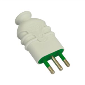 Enchufe Domiciliario Macho Volante 2p + T 10A Blanco FANTON