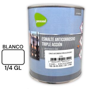 Esmalte Anticorrosivo Triple Accion Blanco 1/4GL passol
