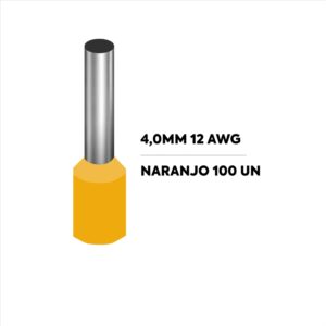 Terminal ferrul TERMINAL - 4MM 12 AWG NARANJO 100 UN