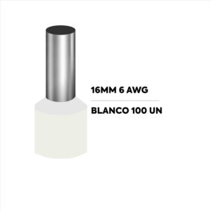 Terminal ferrul TERMINAL - 16MM 6 AWG BLANCO 100 UN
