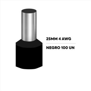 Terminal ferrul TERMINAL - 25MM 4AWG NEGRO 100 UN