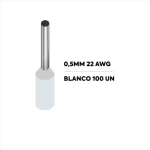 Terminal ferrul TERMINAL - 0.5MM 22 AWG BLANCO 100 UN