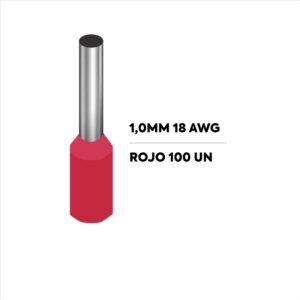 Terminal ferrul TERMINAL - 1.0 MM 18 AWG ROJO 100 UN