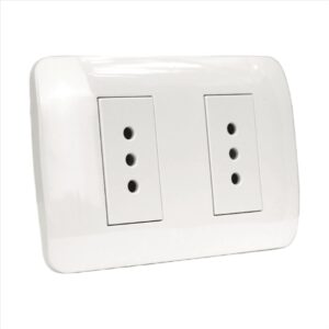 Toma doble 10a 250V Blanco LEXO