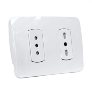 Tomacorriente Doble 10/16A + 10A 250V Miluz Blanco Schneider PLACA ARMADA